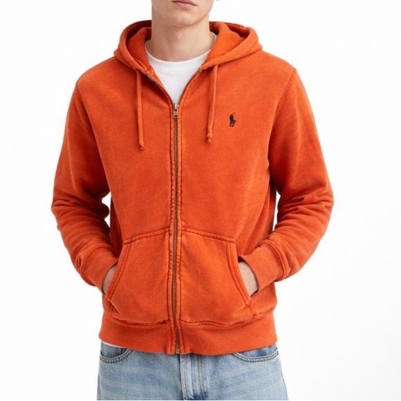 Ralph Lauren Other - Y2K POLO RALPH LAUREN Orange Full Zip Hoodie Jacket Preppy Mall Casual | Men’s S